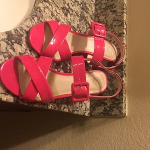 Hot Pink Patent Nickels Sandals